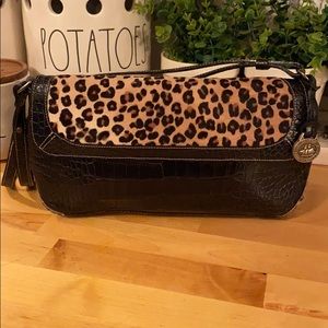 Brahmin Daria Singita Calf hair Cheetah Purse